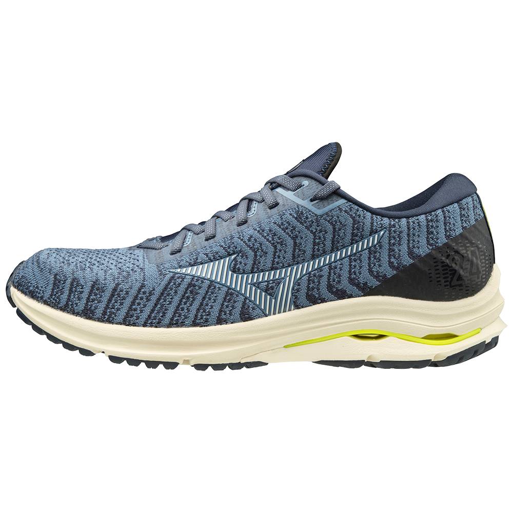 Zapatillas Running Mizuno Wave Rider 24 WAVEKNIT™ Hombre Azules Claro Baratas JKYF-16324